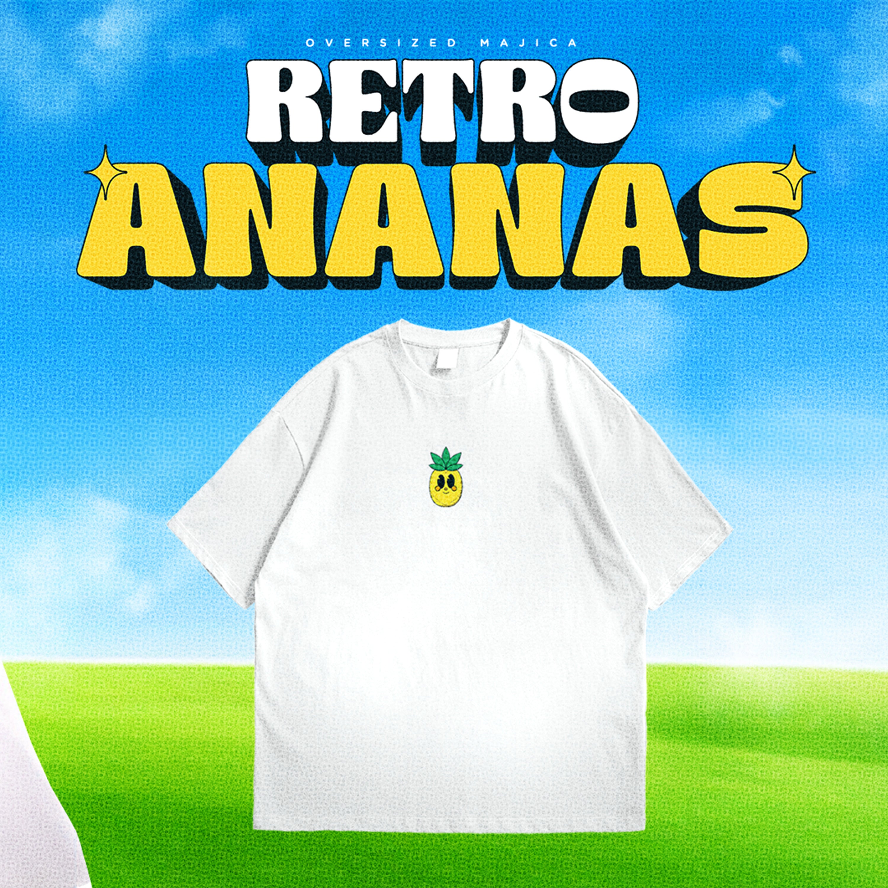 Retro Ananas Oversized Majica